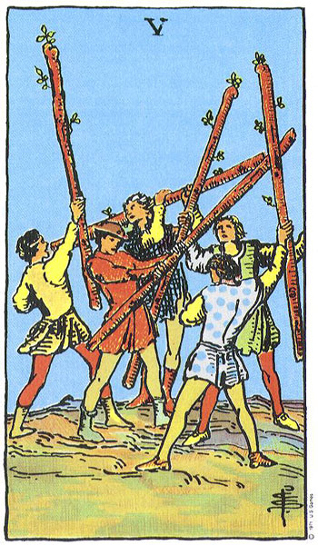 Five of Wands — Suit of Wands